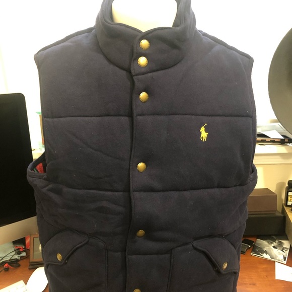 Ralph Lauren Polo Vest. Vintage Blue Large - Picture 2 of 5